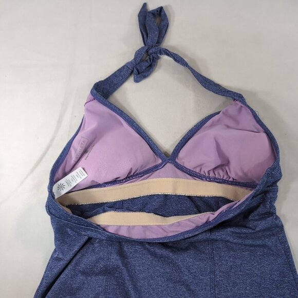 Athleta Purple Halter Tank Top Women's M Medium Built in Bra Heather Sleeveless - Picture 9 of 11